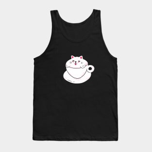 cute CAT COFFEE Tank Top